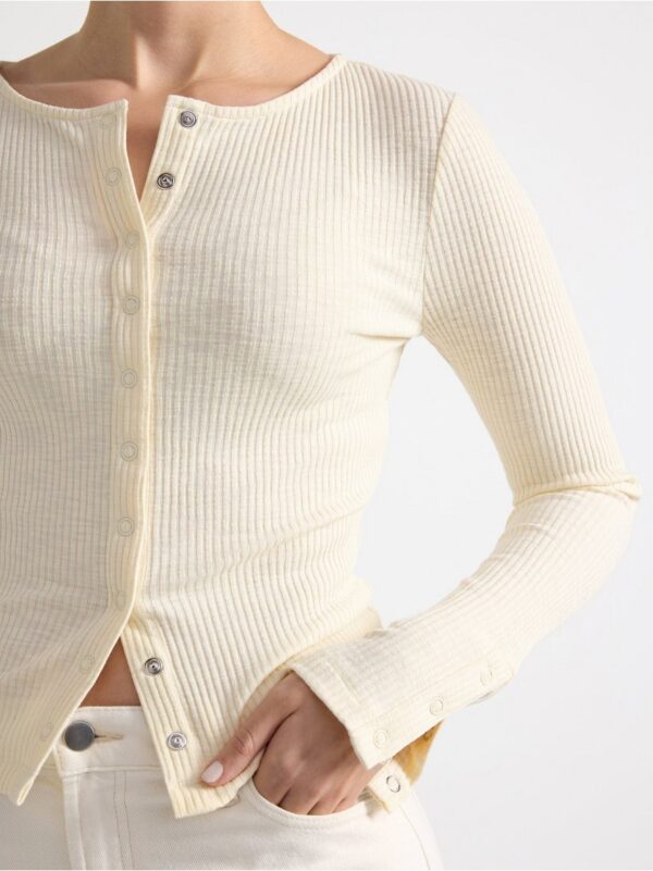 Ribbed Long sleeve top - 3000154-5690