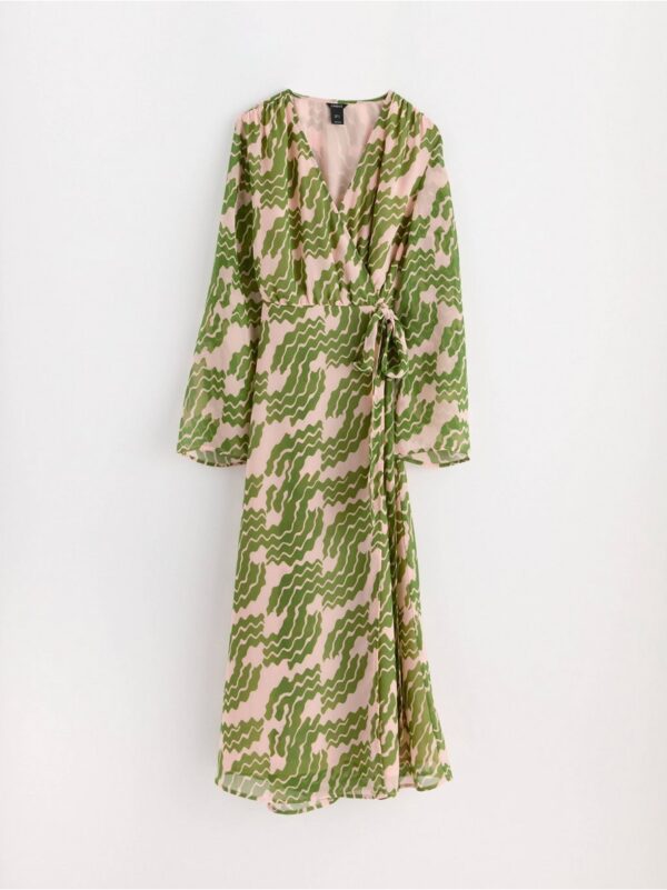 Patterned wrap dress - 3000290-9615