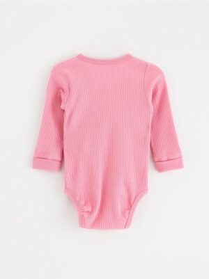 Ribbed wrap bodysuit with long sleeves - 8002778-7911