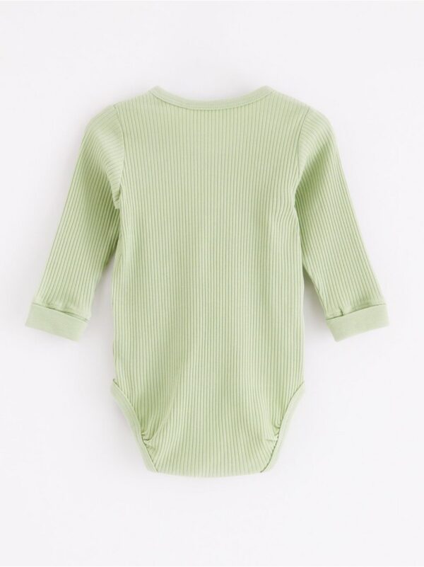 Ribbed wrap bodysuit with long sleeves - 8002778-9567