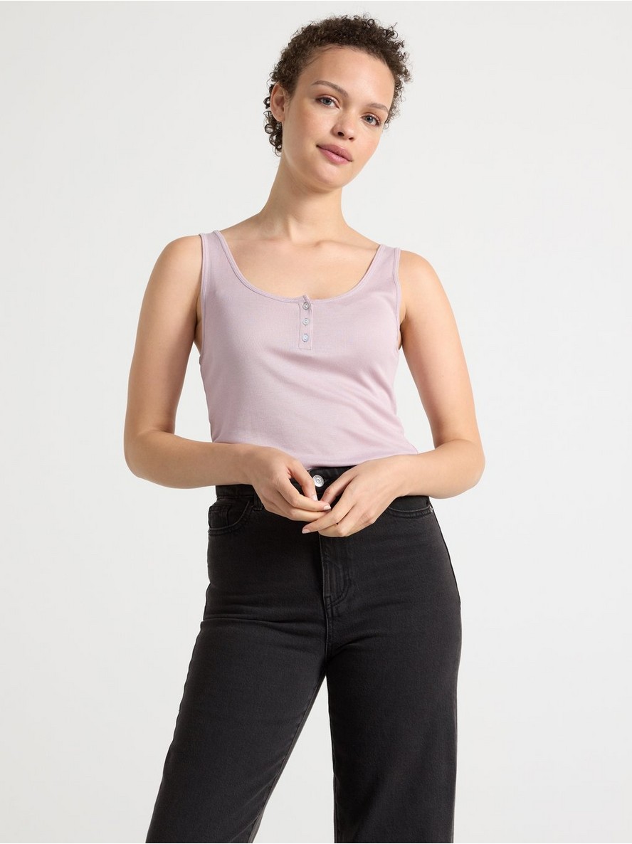 Majica – Ribbed tank top with button placket