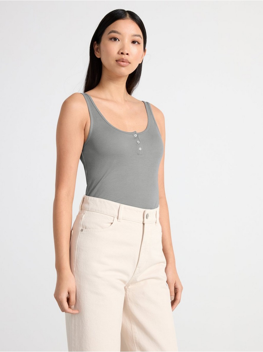 Majica – Ribbed tank top with button placket