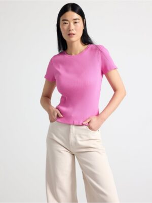 Ribbed short sleeve top - 8555247-6002