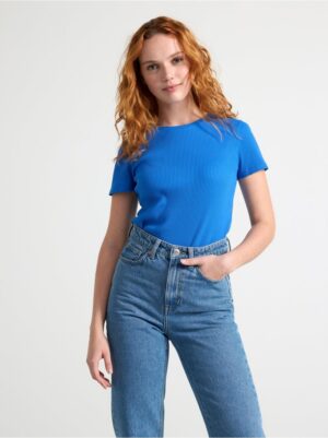 Ribbed short sleeve top - 8555247-6791