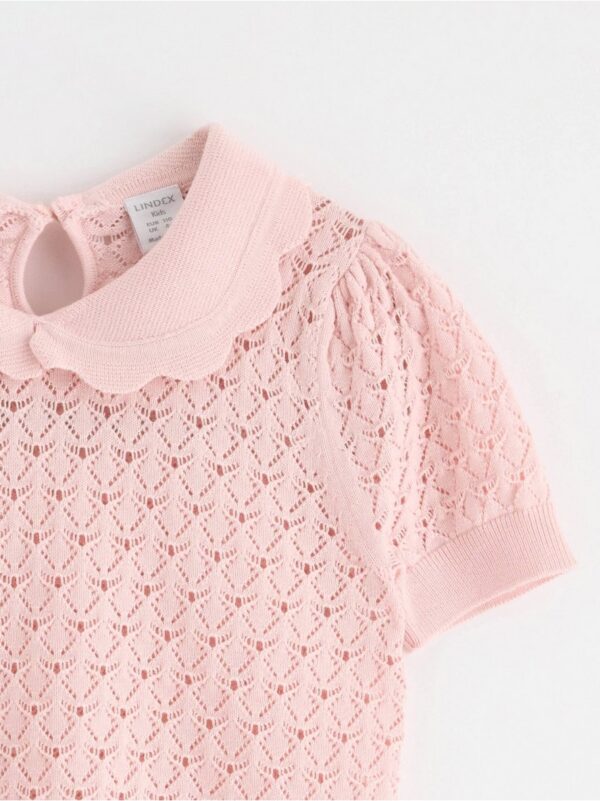 Short-sleeved Pattern knit Top - 3000982-7491