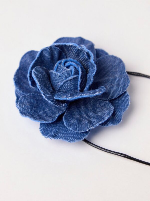 Flower in denim with tie band - 8741844-791