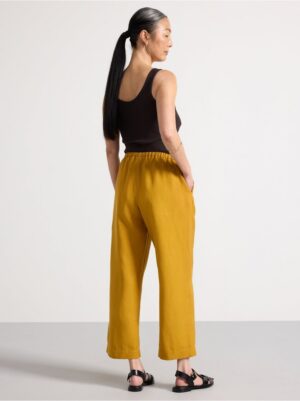 BELLA Straight cropped trousers in linen blend - 3000499-5954
