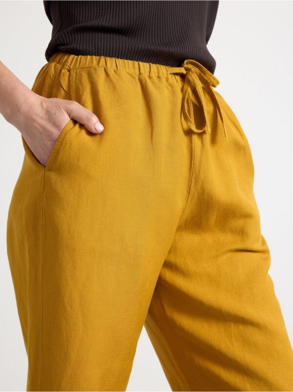BELLA Straight cropped trousers in linen blend - 3000499-5954