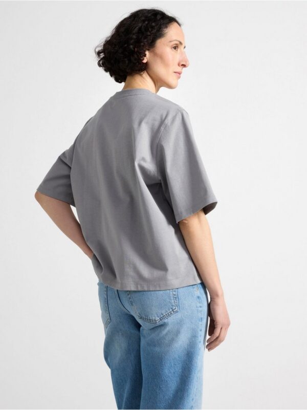 Short sleeve top in heavy cotton - 3000508-6498
