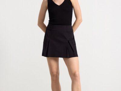 Pleated mini skirt - 3000920-80