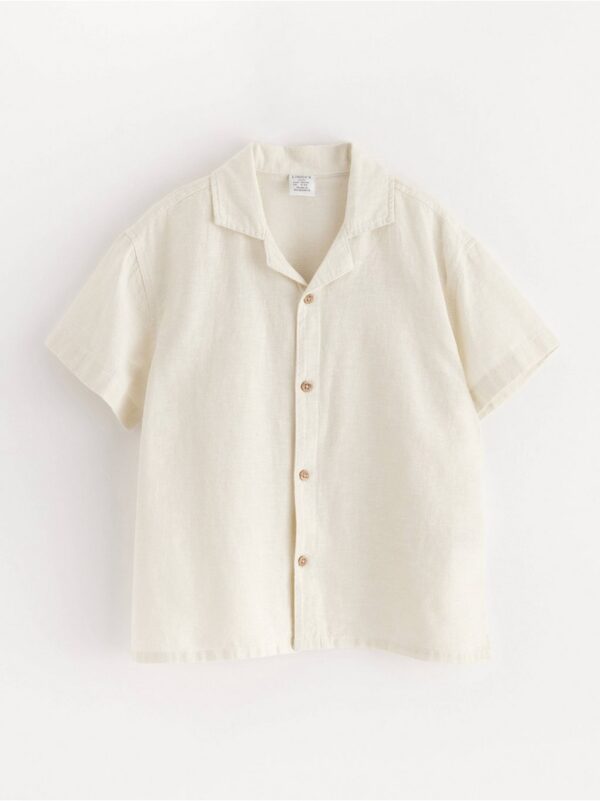 Short-sleeved shirt in linen blend - 3000929-1230