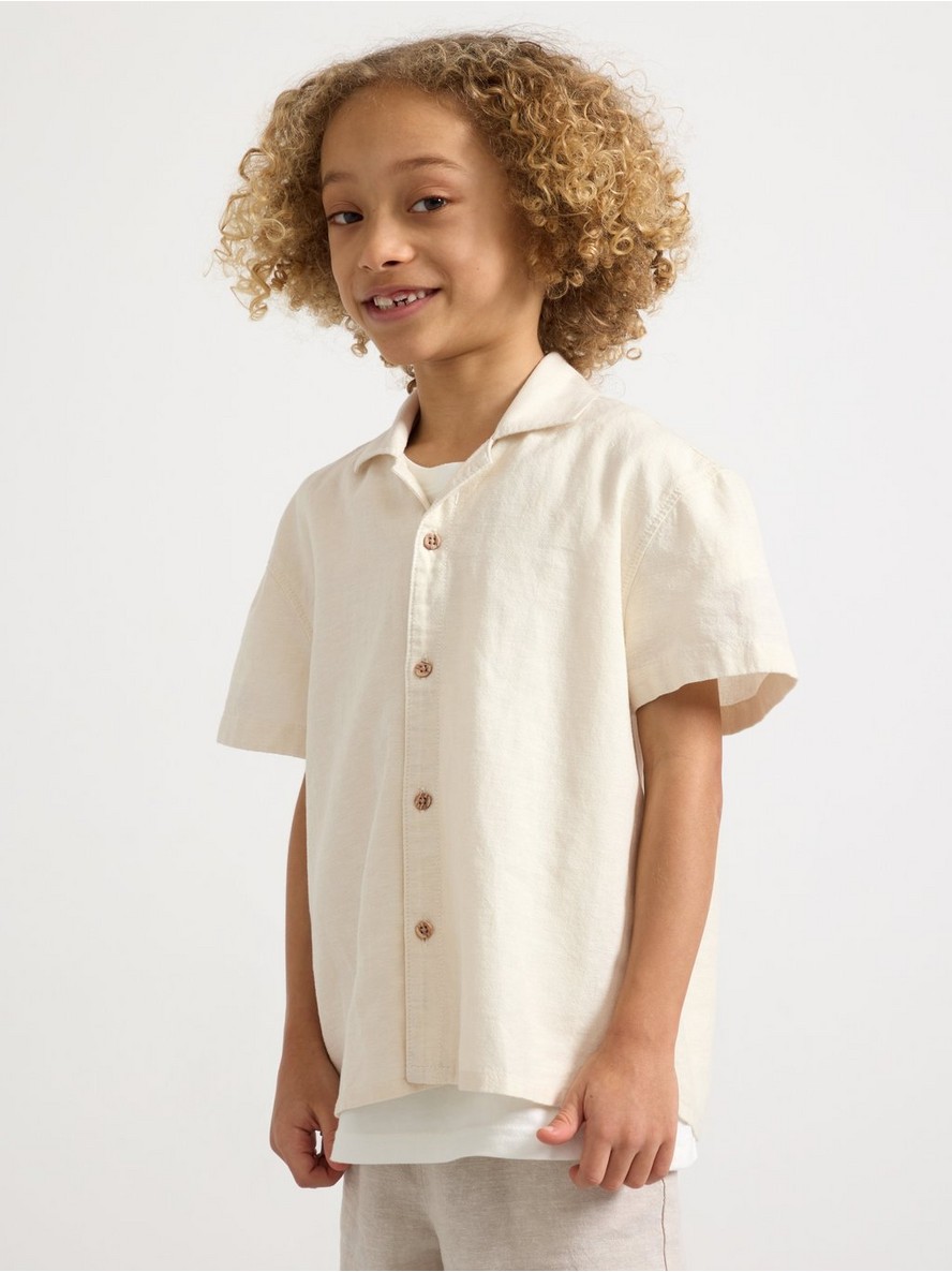 Kosulja – Short-sleeved shirt in linen blend