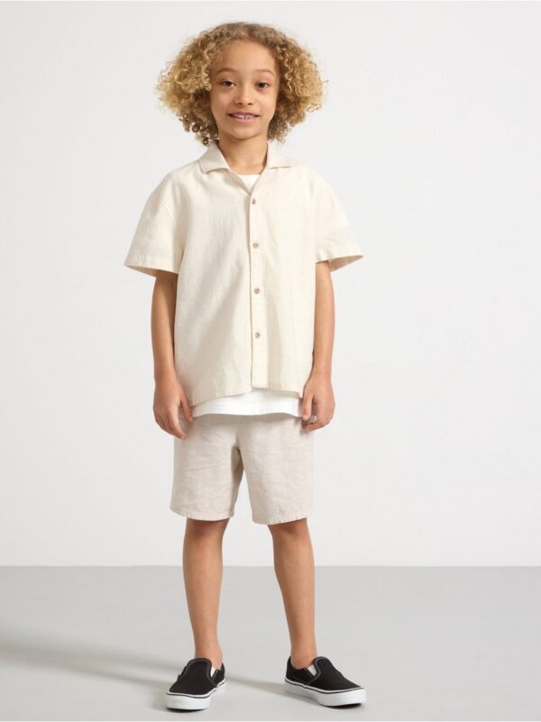 Short-sleeved shirt in linen blend - 3000929-1230