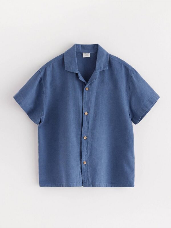 Short-sleeved shirt in linen blend - 3000929-9392