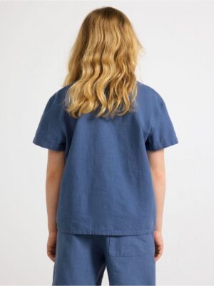 Short-sleeved shirt in linen blend - 3000929-9392