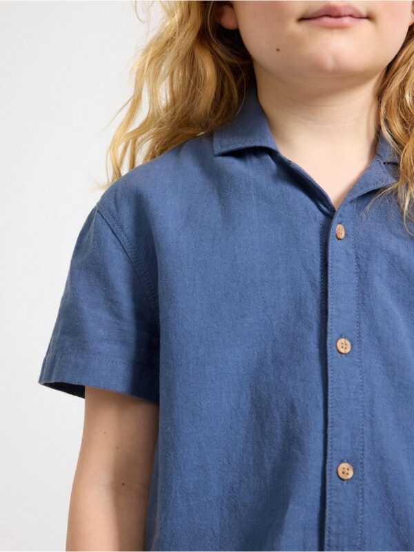 Short-sleeved shirt in linen blend - 3000929-9392