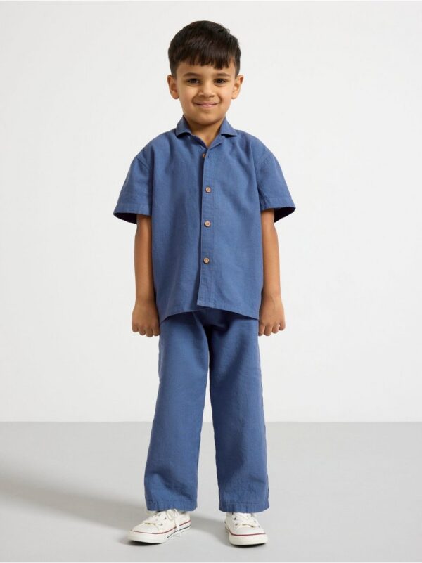 Short-sleeved shirt in linen blend - 3000929-9392
