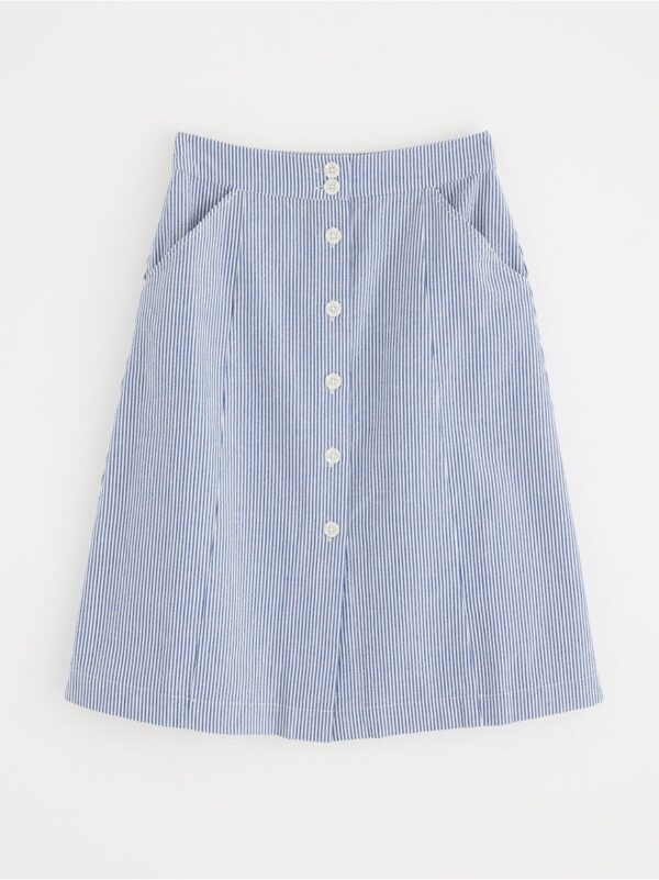 Midi skirt in seersucker - 3000951-7339