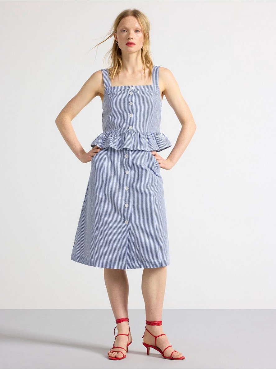 Suknja – Midi skirt in seersucker