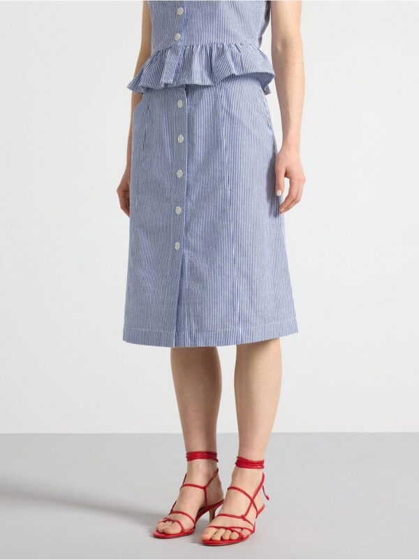 Midi skirt in seersucker - 3000951-7339