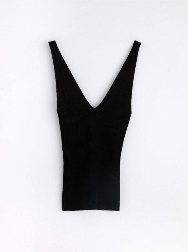 Rib-knitted tank top - 3001058-80