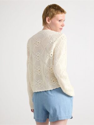 Pattern knit cardigan - 3001317-7488