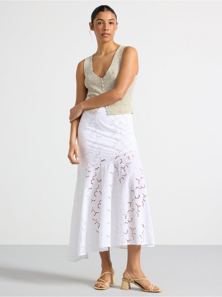 Suknja – Broderi anglais midi skirt