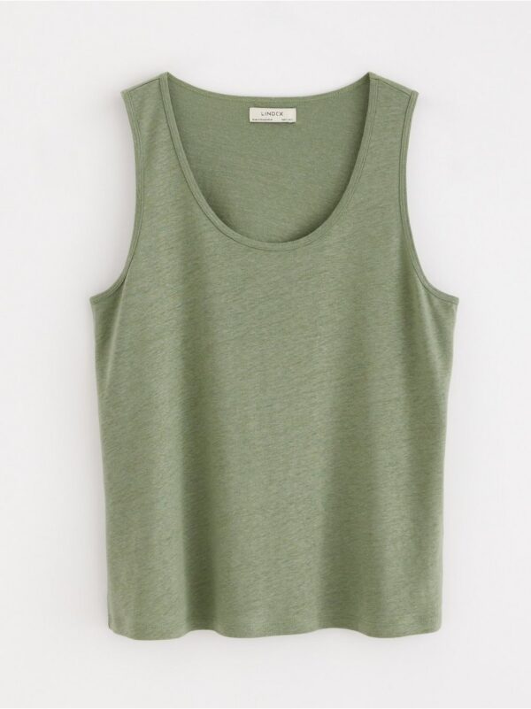 Tank top in linen blend - 3000876-5601