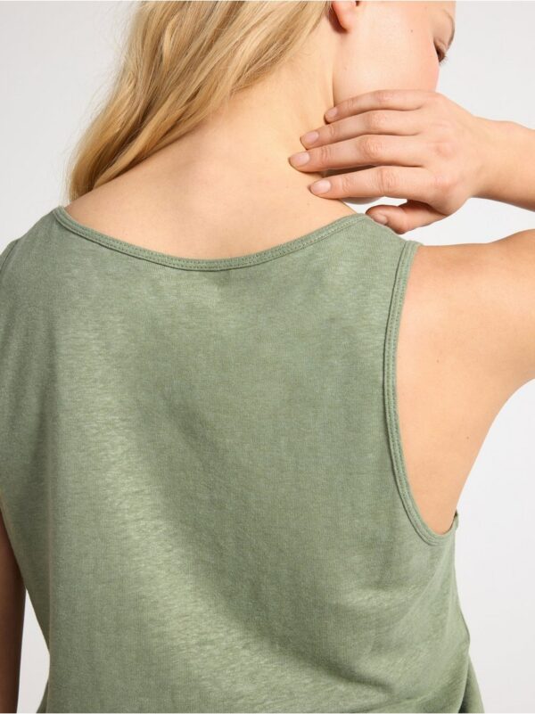 Tank top in linen blend - 3000876-5601