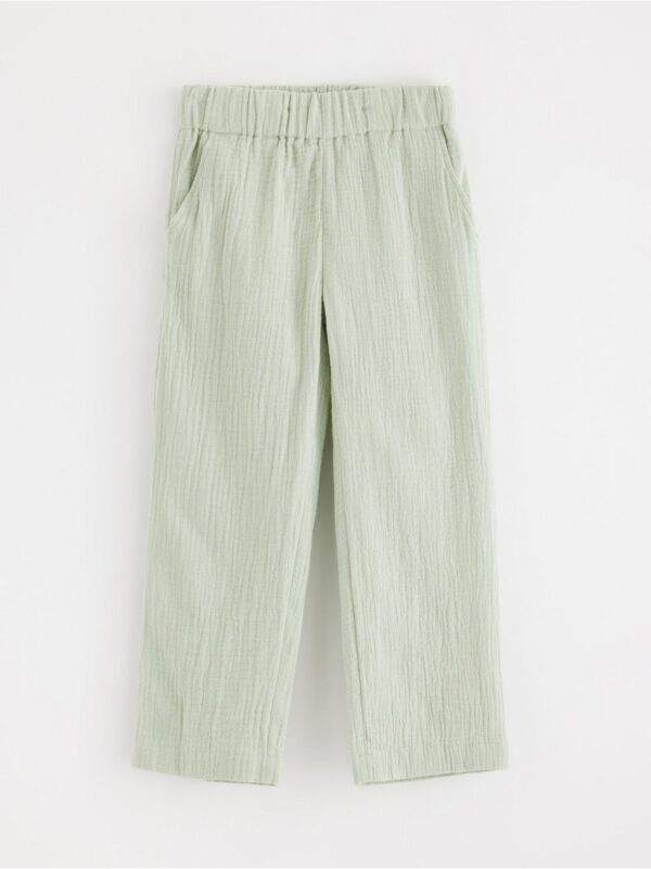 Trousers in crinkled cotton - 3000891-2335