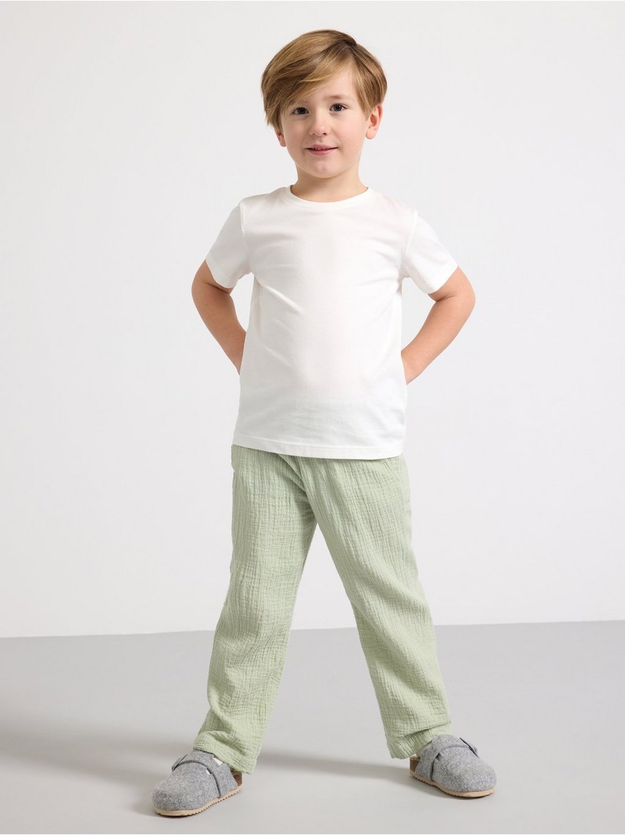 Pantalone – Trousers in crinkled cotton