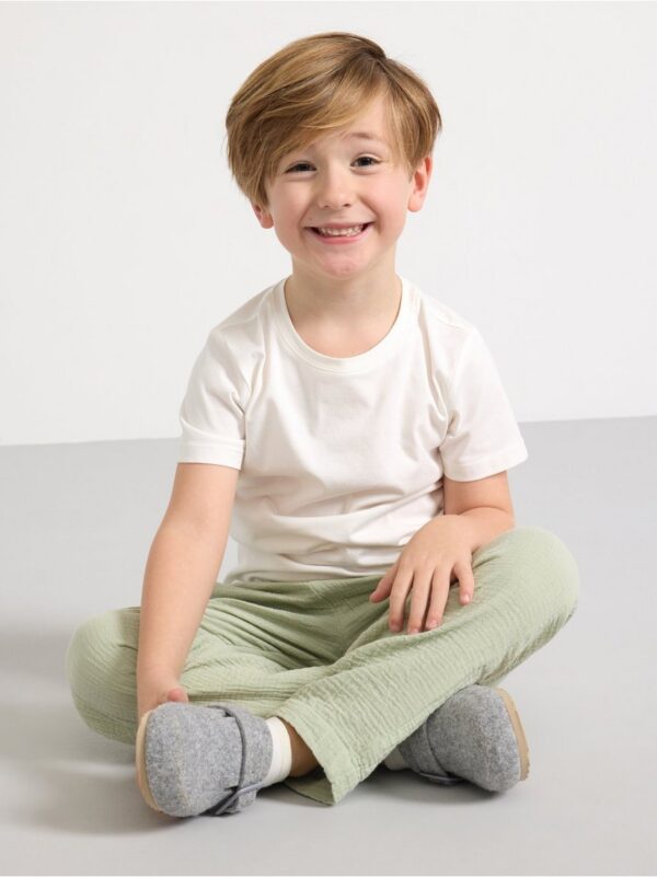 Trousers in crinkled cotton - 3000891-2335