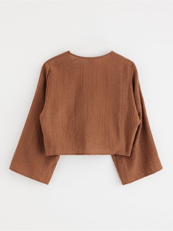 Blouse with tie knot detail - 3001020-3022