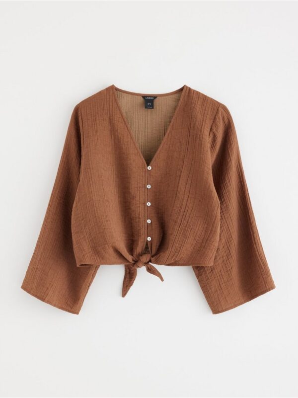 Blouse with tie knot detail - 3001020-3022