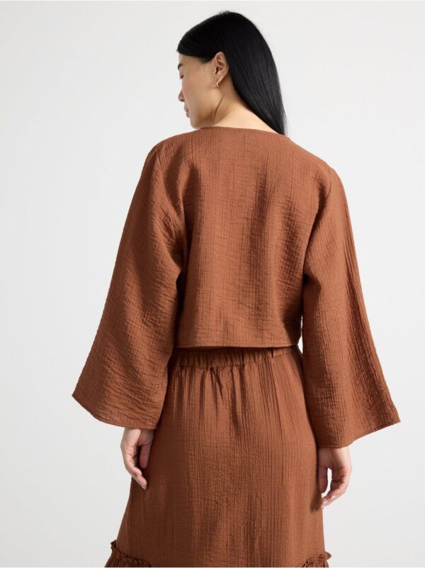 Blouse with tie knot detail - 3001020-3022