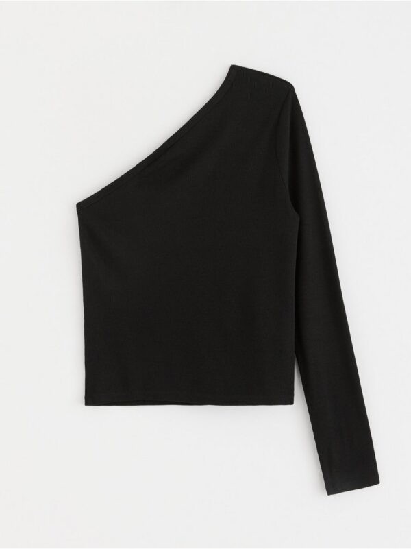 One-shoulder ribbed top - 3001248-80