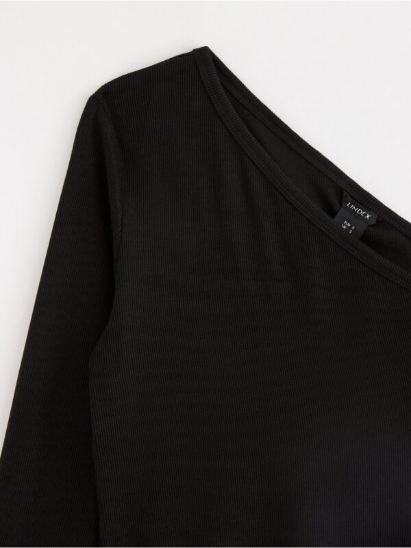 One-shoulder ribbed top - 3001248-80