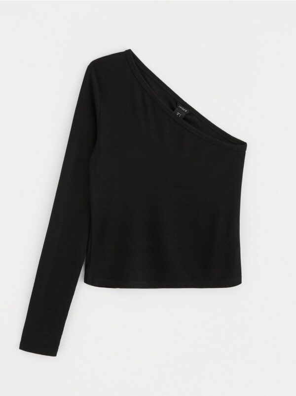 One-shoulder ribbed top - 3001248-80