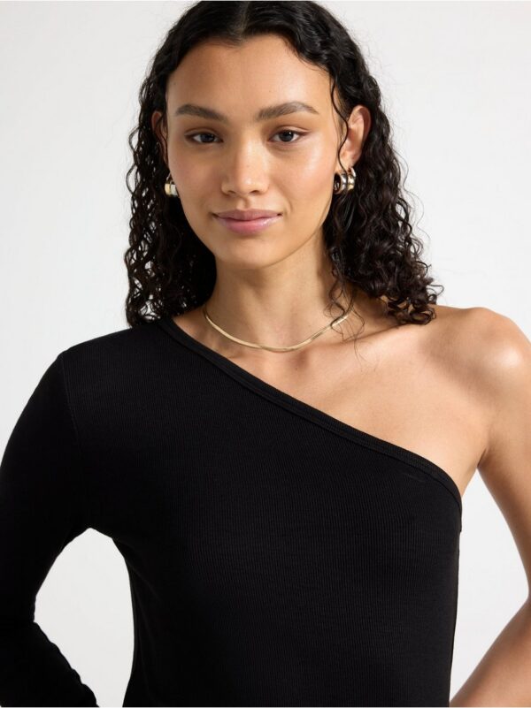One-shoulder ribbed top - 3001248-80