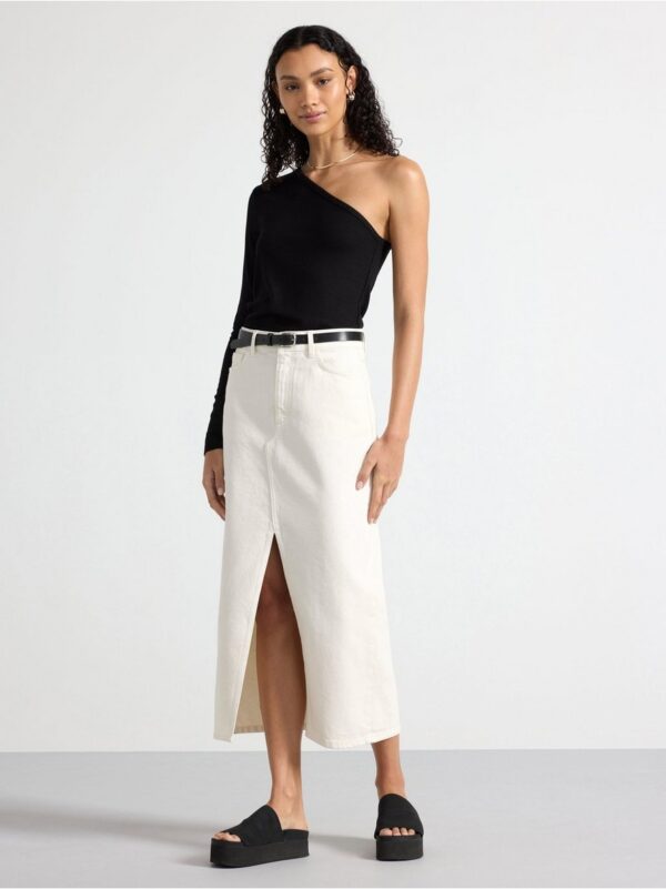 One-shoulder ribbed top - 3001248-80