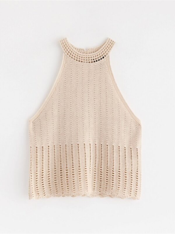 Sleeveless top in linen blend - 3001274-7403