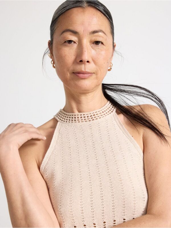 Sleeveless top in linen blend - 3001274-7403