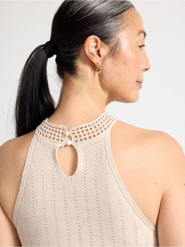 Sleeveless top in linen blend - 3001274-7403