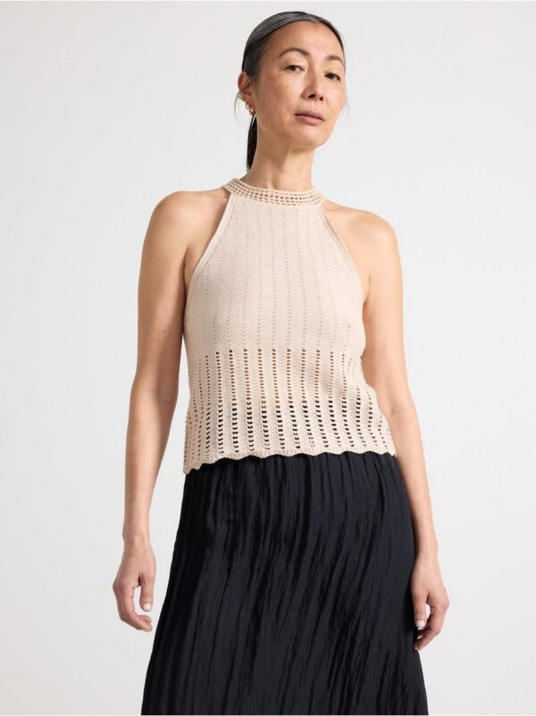 Sleeveless top in linen blend - 3001274-7403