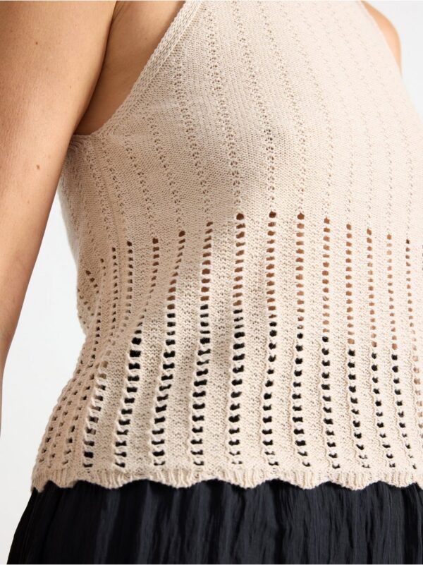 Sleeveless top in linen blend - 3001274-7403