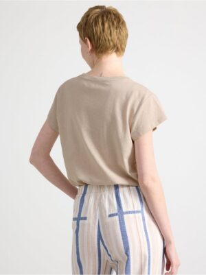 Short sleeve top in linen blend - 3001407-7704