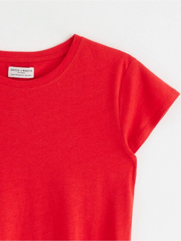 Short sleeve top in linen blend - 3001407-7855