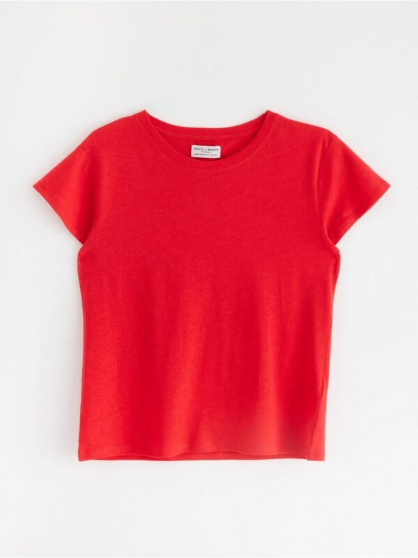 Short sleeve top in linen blend - 3001407-7855
