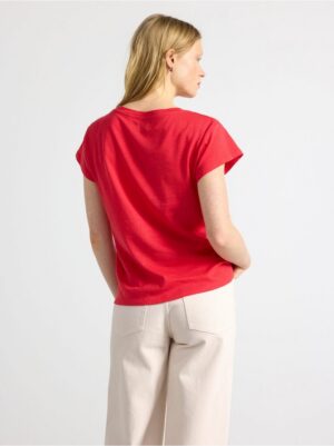 Short sleeve top in linen blend - 3001407-7855