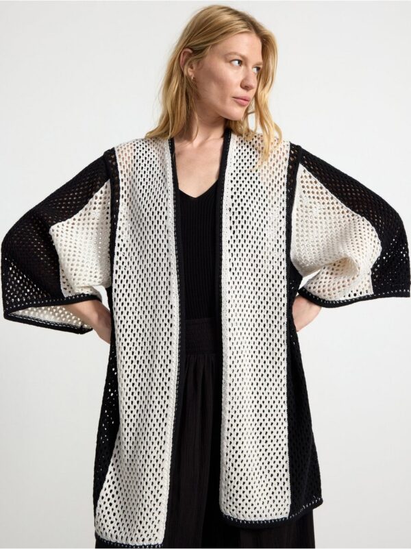 Hole-knit oversize cardigan - 3002517-80